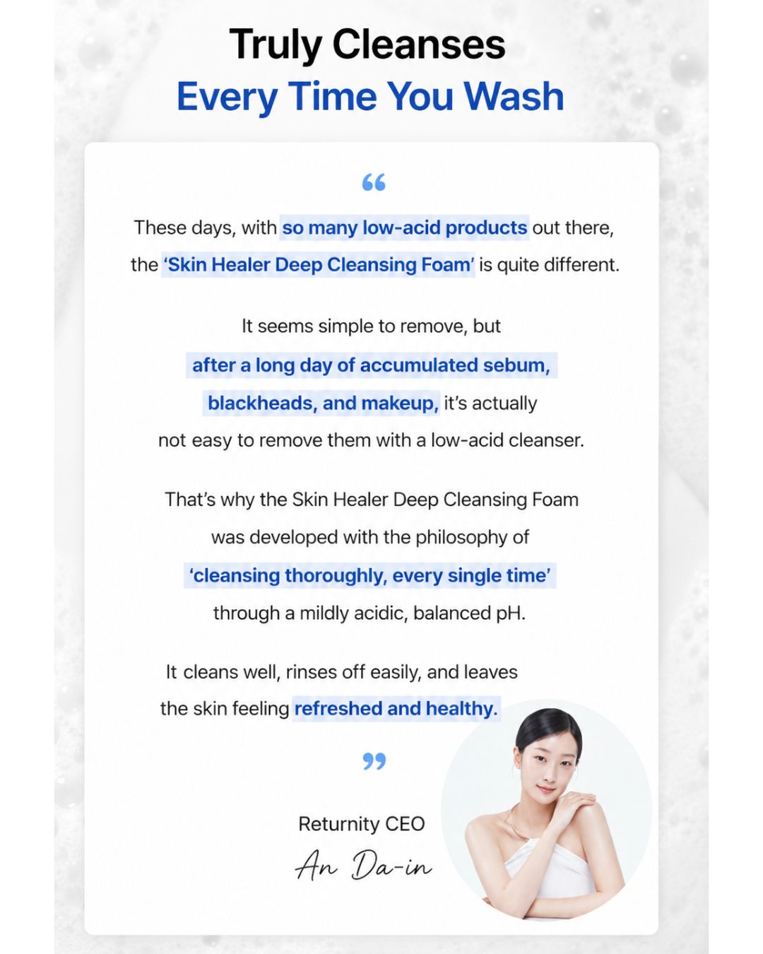 Returnity Skin Healer Deep Cleansing Foam