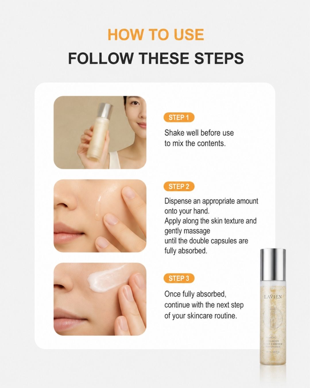 Lavien Vita C Glow Brightening Double Capsule Prep Booster (130ml)