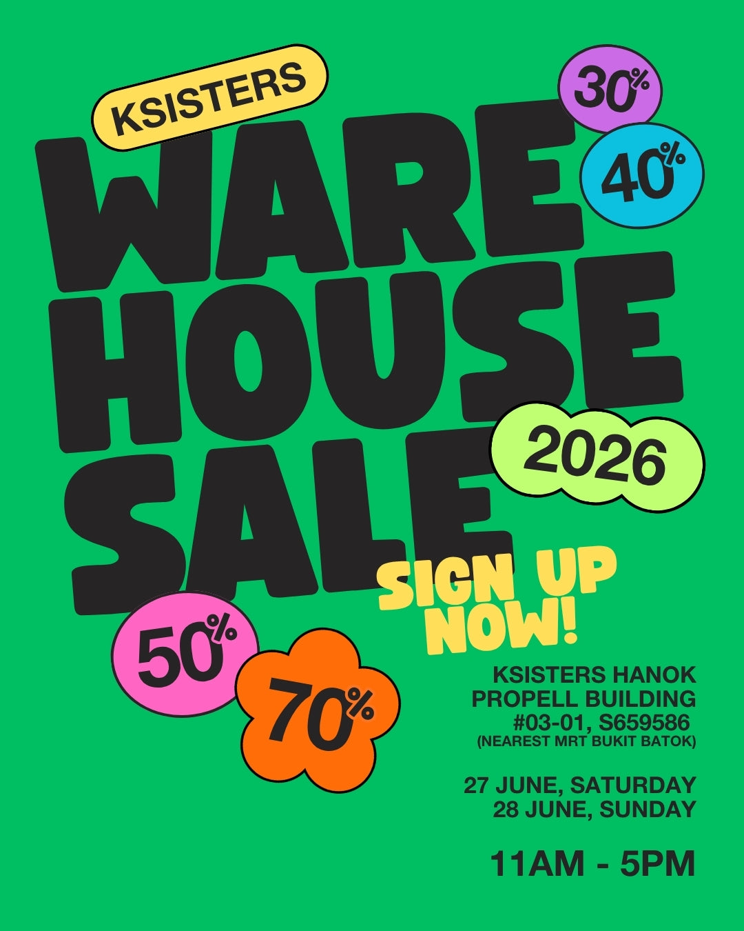 (Sign up) Ksisters Warehouse Sales