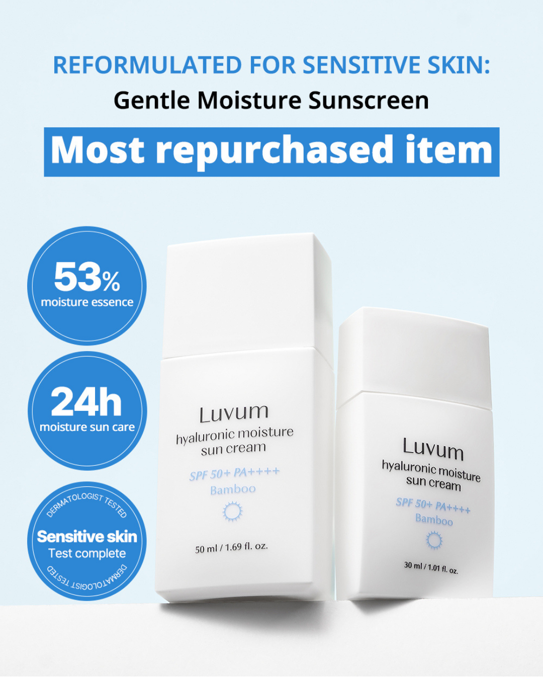 [PREORDER] Luvum Bamboo Hyaluronic Moisture Sun Cream (Dispatch Dates: 22-26 Jun)