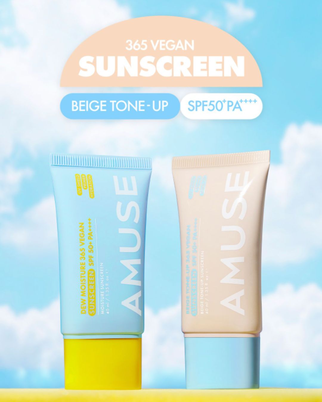 [PROMO] AMUSE Beige Tone-Up 365 Vegan Sunscreen SPF 50+ PA++++