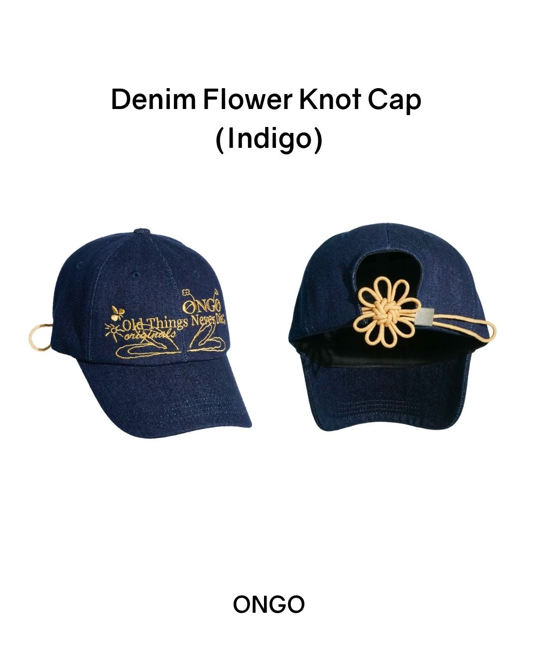 [PREORDER] ONGO Denim Flower Knot Cap (Dispatch Date: 17-21 Aug)