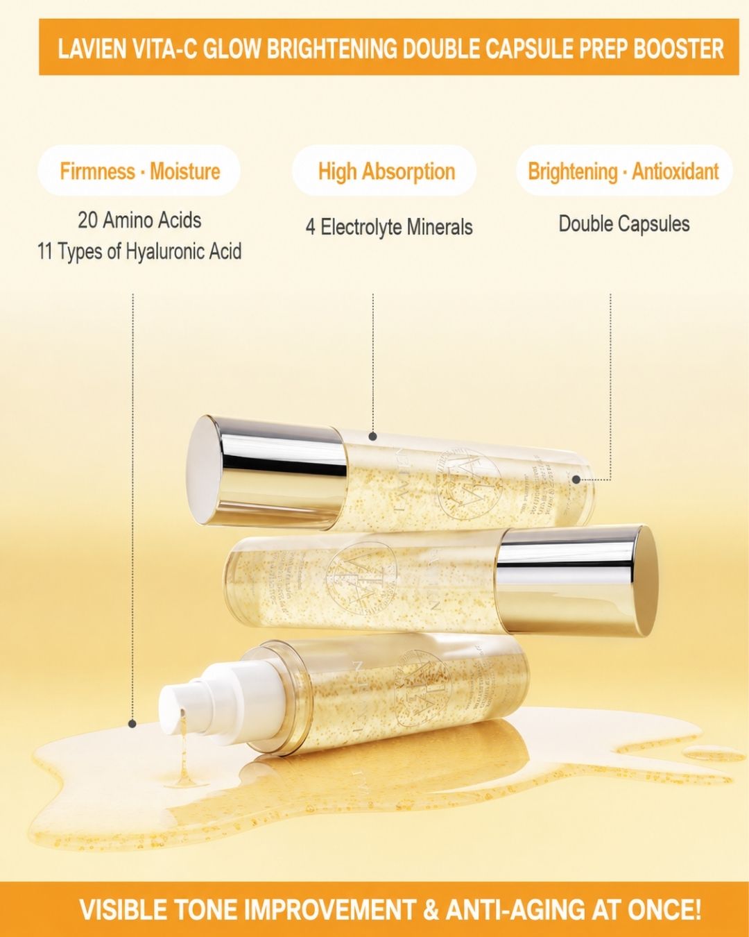 Lavien Vita C Glow Brightening Double Capsule Prep Booster (130ml)