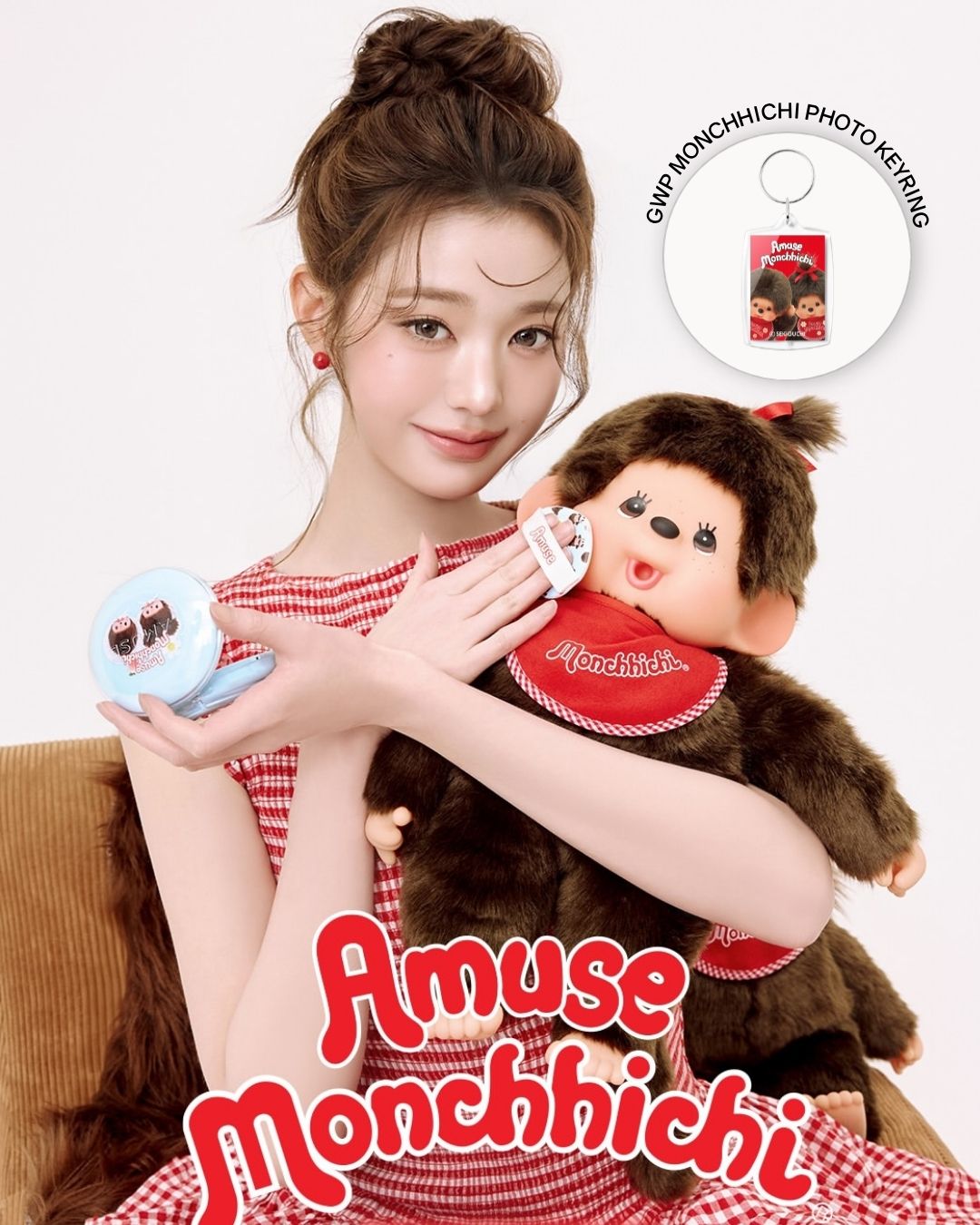 [PROMO] AMUSE x MONCHHICHI Airy Pore Cover Cushion + Quick Makeup Mini Gacha Set (Warm/Cool)