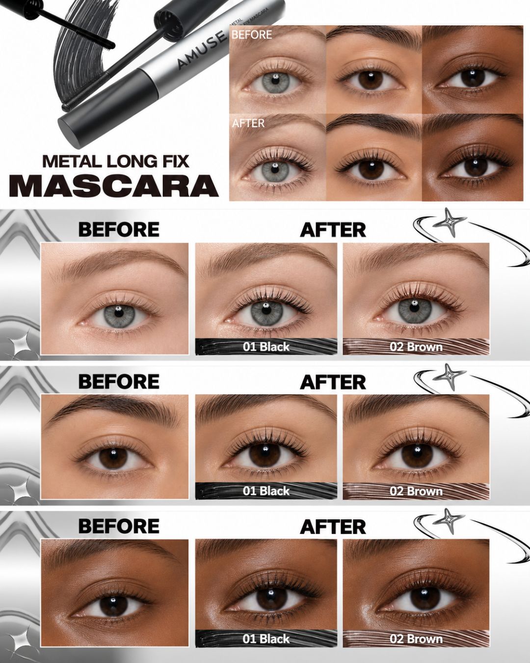 [PROMO] AMUSE Metal Long Fix Mascara