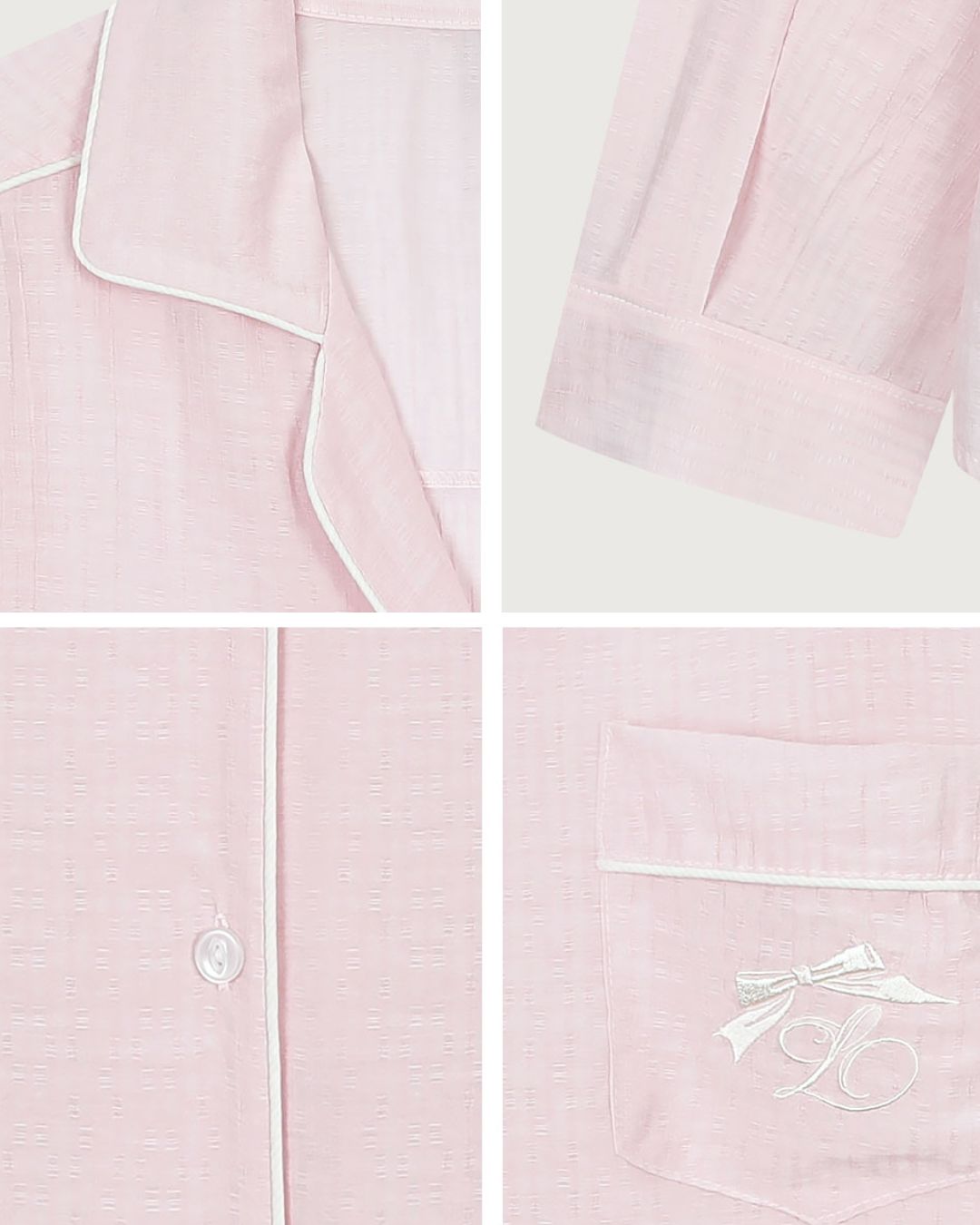 [PREORDER] Lunaluz Bridget Rayon Blend Collared Mid-Length Sleeve Two-Piece Pajama Set (Dispatch Date: 17-21 Aug)